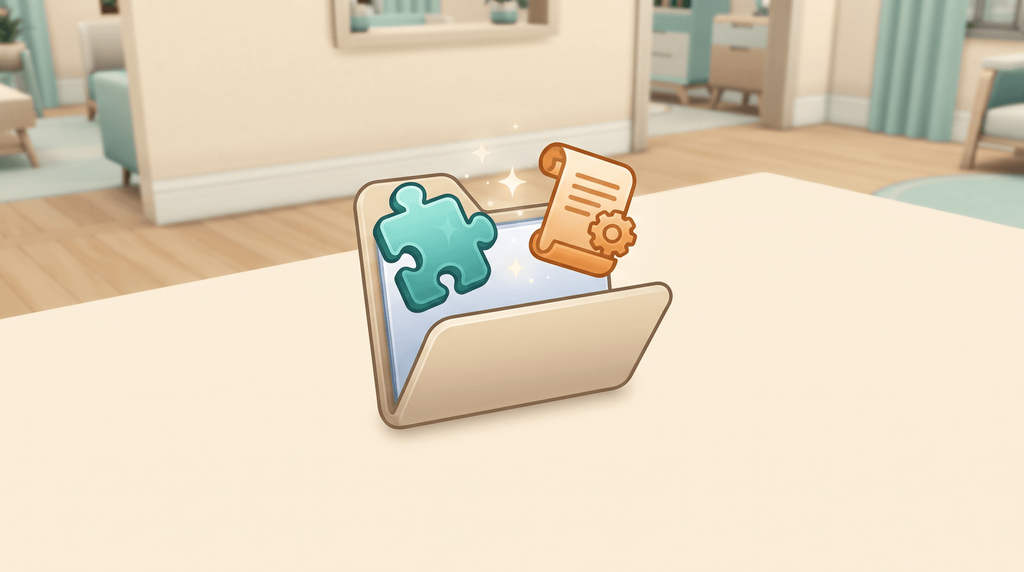 A zip archive opening on a desktop, with a package file and a script file lifting out of it.