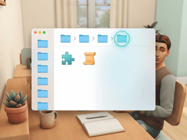 A Finder window on a Mac with the path to the Mods folder open and both mod files inside